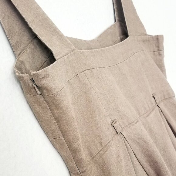 Black Halo 100% Linen Bustier Sweetheart Pleated Front Mini Dress Size 2 No Belt - Picture 8 of 15